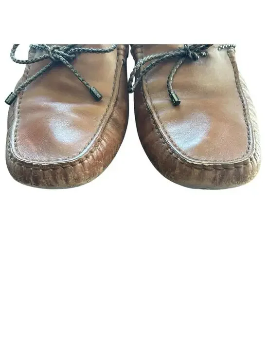 Tod’s Gommino Driving Loafers Brown Leather Tie Pebble Sole Men’s 7 Italy - Picture 7 of 9